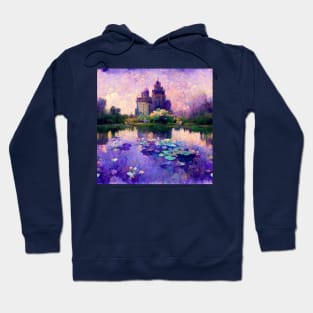 Fantasy Purple Castle Impressionism Calming Zen Painting Hoodie